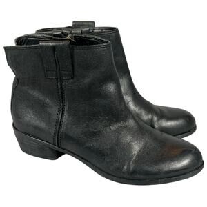 Sam Edelman Womens Black Leather Ankle Boots Size 8
